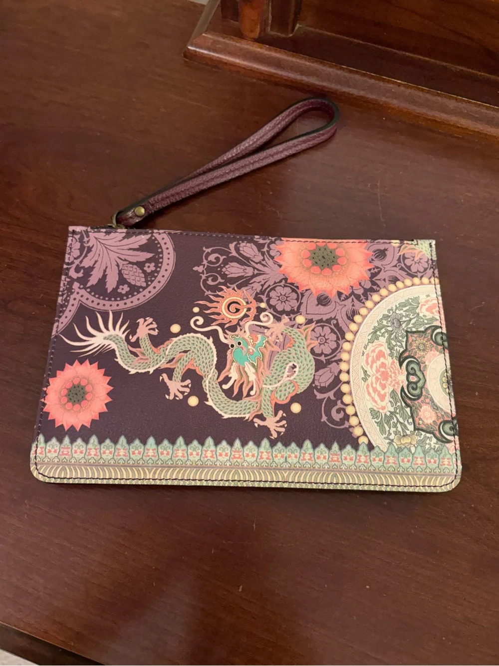 Johnny Was Large Leather Wristlet